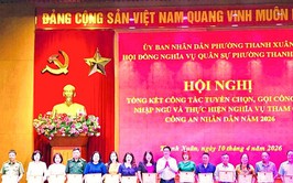 Phường Thanh Xuân thực hiện tốt công tác tuyển chọn gọi công dân nhập ngũ