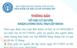 Thông báo về việc ủy quyền nhận lương hưu, trợ cấp BHXH