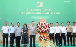 Lãnh đạo xã Mê Linh dự, chúc mừng kỷ niệm 10 năm thành lập Câu lạc bộ Doanh nghiệp trẻ Mê Linh - Đất Hai Bà Trưng (MELINHBIZ)