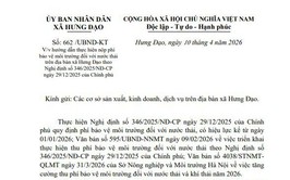 Hướng dẫn thực hiện nộp phí bảo vệ môi trường đối với nước thải trên địa bàn xã Hưng Đạo