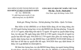 UBND PHƯỜNG VĂN MIẾU – QUỐC TỬ GIÁM TUYÊN TRUYỀN VỀ VIỆC NHẬN LƯƠNG HƯU, TRỢ CẤP BHXH ĐÚNG QUY ĐỊNH, KHÔNG GIÁN ĐOẠN