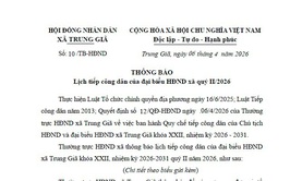Lịch tiếp công dân của Chủ tịch HĐND xã và đại biểu HĐND xã quý II/2026