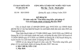 Quảng Bị phát động cuộc thi “tìm kiếm sáng kiến, giải pháp cải cách hành chính năm 2026