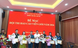 Thí sinh Hoàng Minh Hằng, đại diện BCHQS xã Thanh Trì đạt giải Nhì Hội thi Báo cáo viên giỏi năm 2026 – Khối thi đua số 18