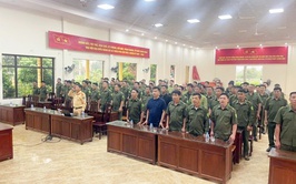 Công an xã Trần Phú tổ chức tập huấn kỹ năng điều khiển, phân luồng giao thông.