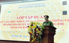 Công an phường Chương Mỹ tập huấn kỹ năng bảo đảm trật tự, an toàn giao thông cho lực lượng cơ sở