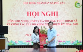 Phú Cát: Công bố, trao Nghị quyết phê chuẩn chức danh Phó Trưởng ban HĐND xã khóa XXI, nhiệm kỳ 2026-2031