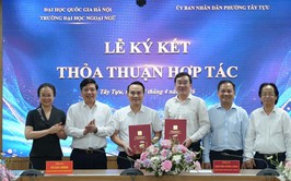 Phường Tây Tựu ký kết hợp tác với Trường Đại học Ngoại ngữ, nâng cao chất lượng giáo dục