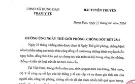 HƯỞNG ỨNG NGÀY THẾ GIỚI PHÒNG, CHỐNG SỐT RÉT 25/4