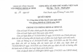 UBND XÃ VĨNH THANH
VĂN PHÒNG HĐND & UBND