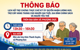 Thông báo lịch hỗ trợ chứng thực ủy quyền nhận lương hưu, trợ cấp ngày 25/4/2026