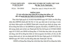 Thông báo
Về việc triển khai thực hiện hỗ trợ đóng bảo hiểm y tế đối với người dân tộc thiểu số trên địa bàn xã Hưng Đạo