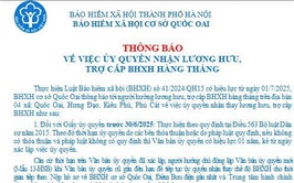 THÔNG BÁO Về việc thực hiện thủ tục ủy quyền nhận lương hưu, trợ cấp BHXH hàng tháng