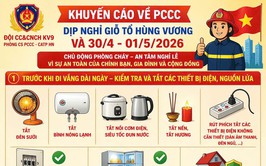 Khuyến cáo về PCCC dịp nghỉ lễ Giỗ Tổ Hùng Vương và 30/4 - 01/5/2026.