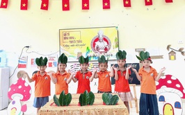 Sôi nổi hoạt động chào mừng Giỗ Tổ Hùng Vương tại Trường Mầm non Sơn Đông
