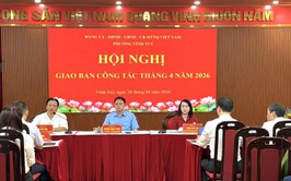 Phường Vĩnh Tuy tổ chức Hội nghị giao ban công tác tháng 4/2026