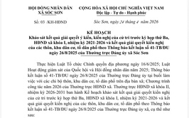KẾ HOẠCH KHẢO SÁT KẾT QUẢ GIẢI QUYẾT Ý KIẾN, KIẾN NGHỊ CỦA CỬ TRI TRƯỚC KỲ HỌP THỨ BA, HĐND XÃ KHÓA 1, NHIỆM KỲ 2021-2026 VÀ KẾT QUẢ GIẢI QUYẾT KIẾN NGHỊ  CỦA CÁC THÔN, KHU, TỔ DÂN PHỐ