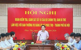 Đoàn kiểm tra, giám sát số 10 của Bộ Chính trị, Ban Bí thư làm việc với Ban Thường vụ Đảng uỷ xã Phúc Thọ