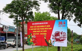 Xã Tiến Thắng trang hoàng rực rỡ chào mừng ngày 30-4 và 1-5