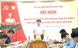 UBND xã tổ chức Hội nghị đánh giá kết quả thực hiện nhiệm vụ, công tác tháng 4 triển khai nhiệm vụ trọng tâm tháng 5