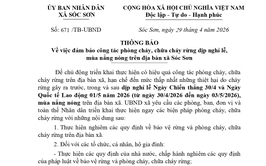 XÃ SÓC SƠN TĂNG CƯỜNG CÁC BIỆN PHÁP PHÒNG CHÁY, CHỮA CHÁY RỪNG DỊP NGHỈ LỄ VÀ MÙA NẮNG NÓNG