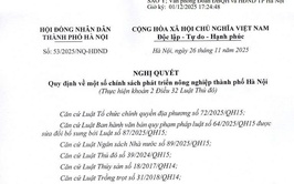 NGHỊ QUYẾT
Quy định về một số chính sách phát triển nông nghiệp thành phố Hà Nội