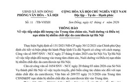 Thông báo tiếp nhận đối tượng vào Trung tâm chăm sóc, nuôi dưỡng và điều trị nạn nhân nhiễm chất độc da cam/dioxin tại Hà Nội