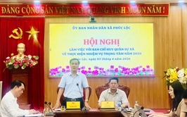 UBND xã Phúc Lộc tổ chức buổi làm việc với Ban Chỉ huy Quân sự xã về nhiệm vụ trọng tâm năm 2026