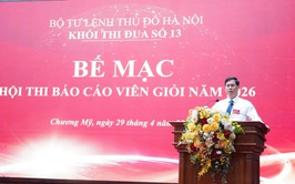 Sôi nổi Hội thi Báo cáo viên giỏi Khối thi đua số 13 Bộ Tư lệnh Thủ đô Hà Nội tại phường Chương Mỹ
