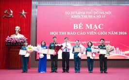 Ban chỉ huy quân sự xã phú nghĩa xuất sắc giành giải 3 hội thi báo cáo viên giỏi khối thi đua số 13