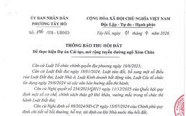 Thông báo thu hồi đất để thực hiện Dự án cải tạo, mở rộng tuyến đường ngõ Xóm Chùa