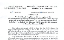 THÔNG BÁO 
Về niêm yết công khai dự thảo phương án chi tiết bồi thường, hỗ trợ giải phóng mặt bằng khi nhà nước thu hồi đất dự án: Đầu tư, xây dựng công trình cầu Tân phú bắc qua Sông Đáy