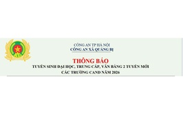 Công an xã Quảng Bị thông báo tuyển sinh đại học, trung cấp, văn bằng 2 tuyển mới các trường CAND năm 2026