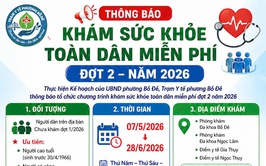 THÔNG BÁO: KHÁM SỨC KHỎE TOÀN DÂN MIỄN PHÍ ĐỢT 2 - NĂM 2026