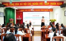 Trường mầm non Minh khai phối hợp với trường mầm non Dương Liễu tổ chức chuyên đề đối mới hình thức tổ chức hoạt động giáo dục trong linh vực phát triển thẩm mỹ tiếp cận chương trình giáo dục mầm non mới