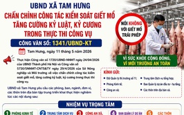 Xã Tam Hưng tăng cường kiểm soát giết mổ, siết chặt kỷ luật trong thực thi công vụ