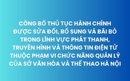 Hà Nội công bố thủ tục hành chính được sửa đổi, bổ sung và bãi bỏ trong lĩnh vực phát thanh, truyền hình và thông tin điện tử