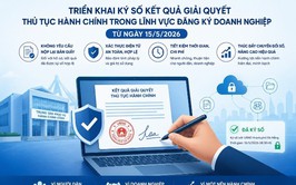 Triển khai ký số 100% kết quả giải quyết thủ tục hành chính đăng ký hộ kinh doanh