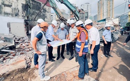 Phường Yên Hòa phối hợp thực địa, xác định mốc giới bàn giao mặt bằng đường Vành đai 2,5
