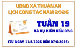 Lịch công tác tuần 19 - dự kiến đến 07/6 của UBND xã
