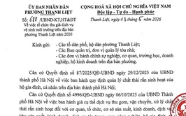 Thông báo về việc tổ chức thu giá dịch vụ vệ sinh môi trường trên địa bàn phường Thanh Liệt năm 2026