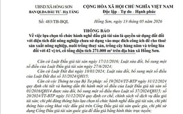 Thông báo số 483/TB-BQL ngày 13 tháng 05 năm 2026 của Ban quản lý Dự án - Đầu tư xã Hồng Sơn về việc Thông báo về việc lựa chọn tổ chức hành nghề đấu giá tài sản...
