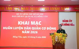 Xã Hồng Vân khai mạc huấn luyện dân quân cơ động năm 2026