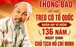 THÔNG BÁO VỀ VIỆC TREO CỜ TỔ QUỐC NHÂN DỊP KỶ NIỆM 136 NĂM NGÀY SINH CHỦ TỊCH HỒ CHÍ MINH