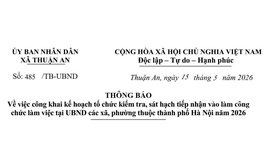 THÔNG BÁO công khai kế hoạch tổ chức kiểm tra, sát hạch tiếp nhận vào làm công chức làm việc tại UBND các xã, phường thuộc thành phố Hà Nội năm 2026