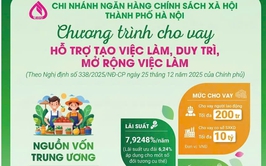 Nâng mức cho vay chương trình hồ trợ tạo việc làm và mở rộng việc làm: Cơ sở sản xuất, kinh doanh, mức cho vay tối đa là 10 tỷ đồng