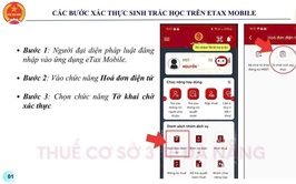 Hướng dẫn các bước xác thực sinh trắc học trên Etax Mobile