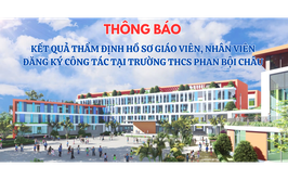 Thông báo kết quả thẩm định hồ sơ giáo viên, nhân viên đăng ký công tác tại trường THCS Phan Bội Châu