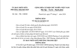 Thông báo về việc trẻ em bị bỏ rơi