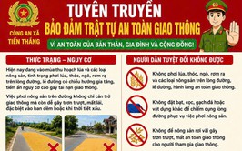 Công an xã Tiến Thắng tuyên truyền phòng chống tai nạn giao thông – không phơi nông sản trên đường bộ